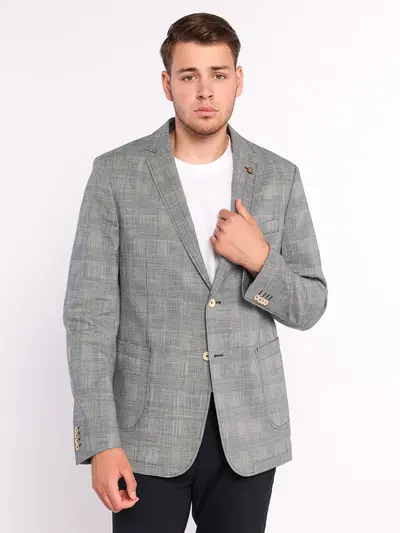 Пиджак однобортный прямого кроя в клетку